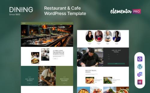 Dining - Restaurant Or Cafe Elementor WordPress Theme theme free